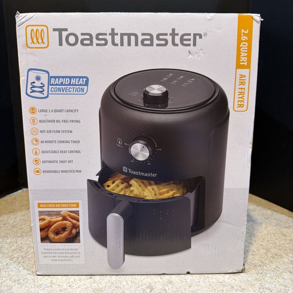 Toastmaster TM-262AF 2 Quart Black Air Fryer New In Box